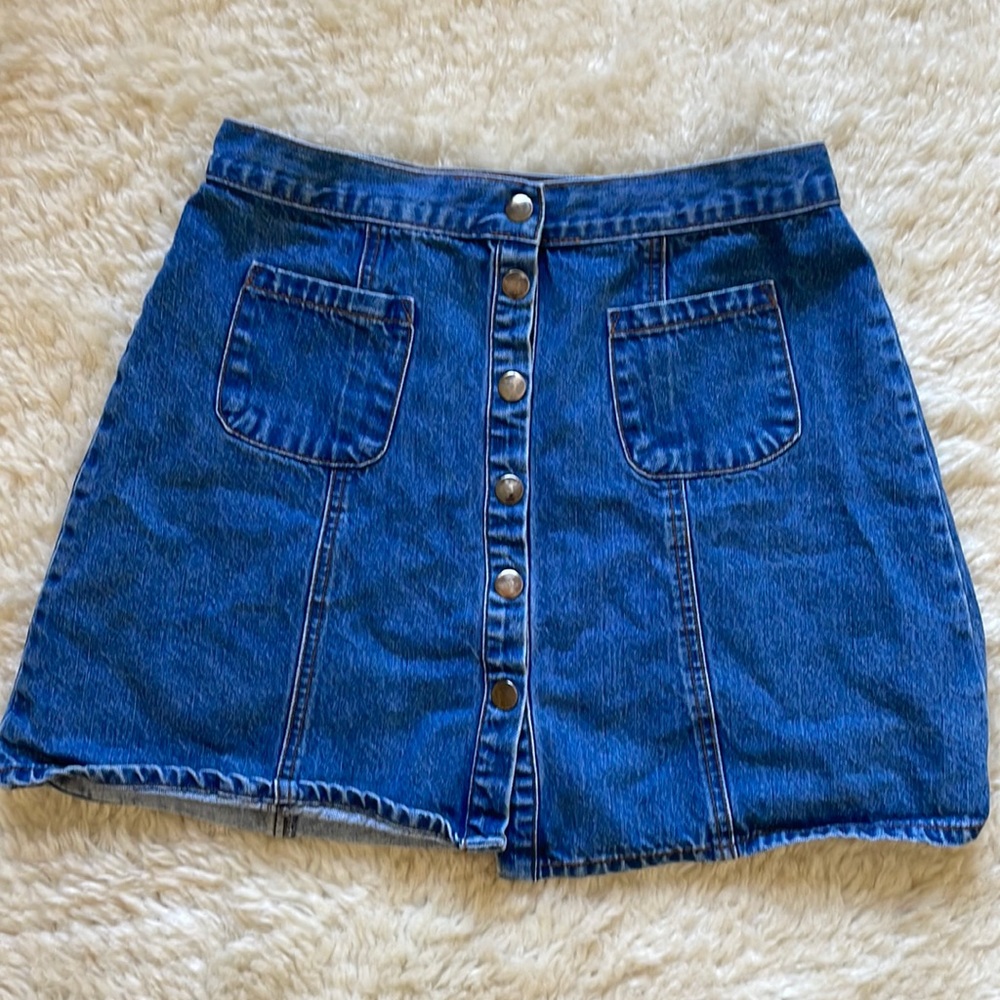 BDG Button Up Jean Mini Skirt Size L